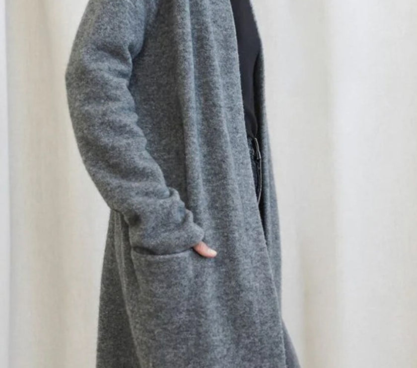 Open Front Long Sleeve Cardigan with Pockets