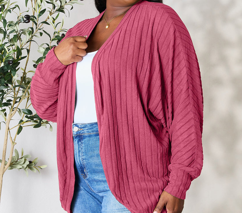 Basic Bae Full Size Ribbed Cocoon Cardigan
