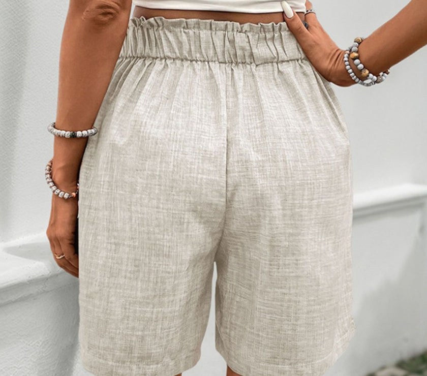 Perfee Frill Shorts with Pockets