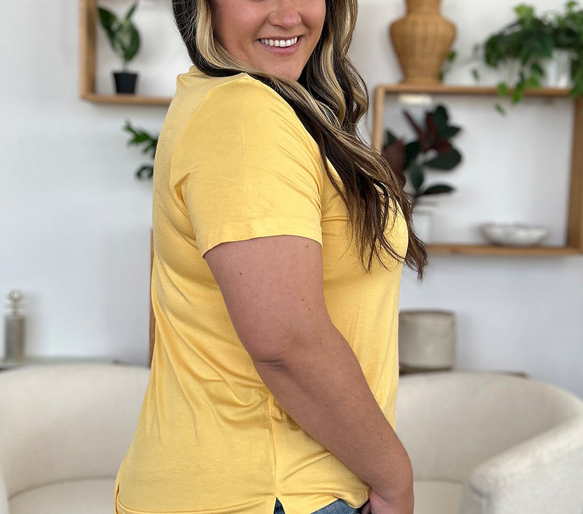 Basic Bae Bamboo Full Size V-Neck High-Low T-Shirt