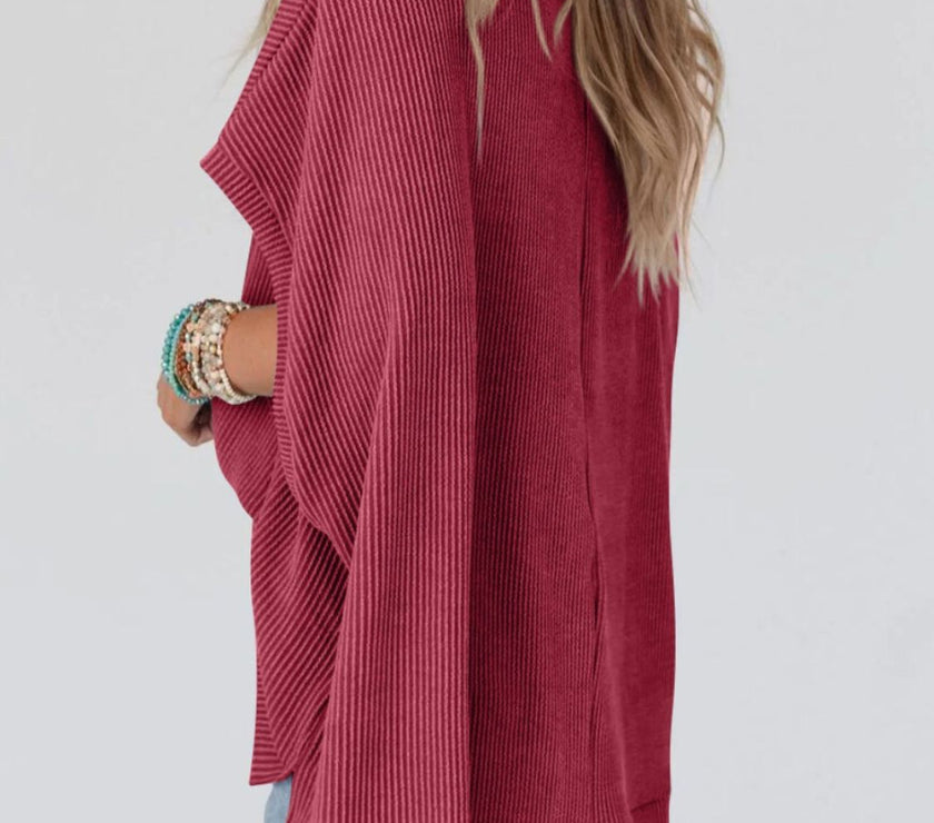 Lovelet Texture Round Neck Short Sleeve T-Shirt