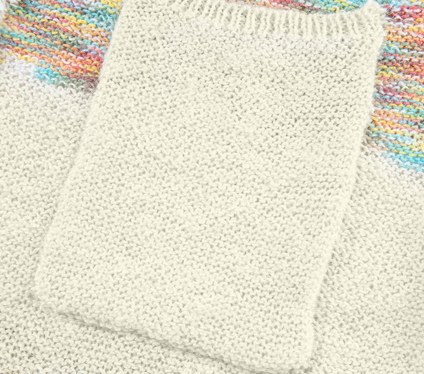 Contrast Half Button Long Sleeve Sweater