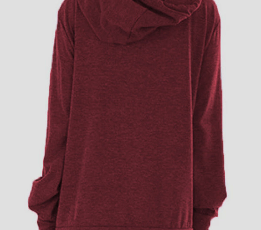 Drawstring Letter Graphic Long Sleeve Hoodie