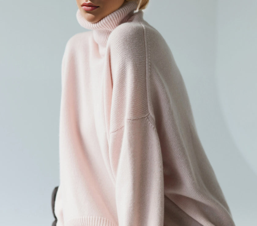 Basic Bae Turtleneck Dropped Shoulder Long Sleeve Sweater