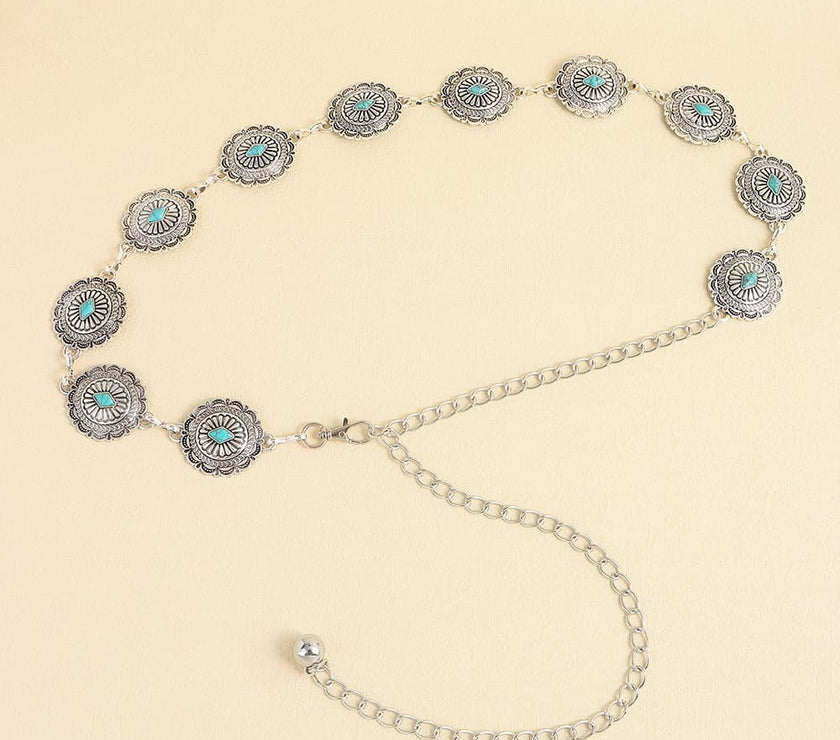 Vintage Turquoise Alloy Belt