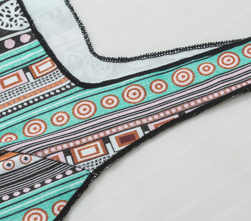 Printed Square Neck Wide Strap Tank