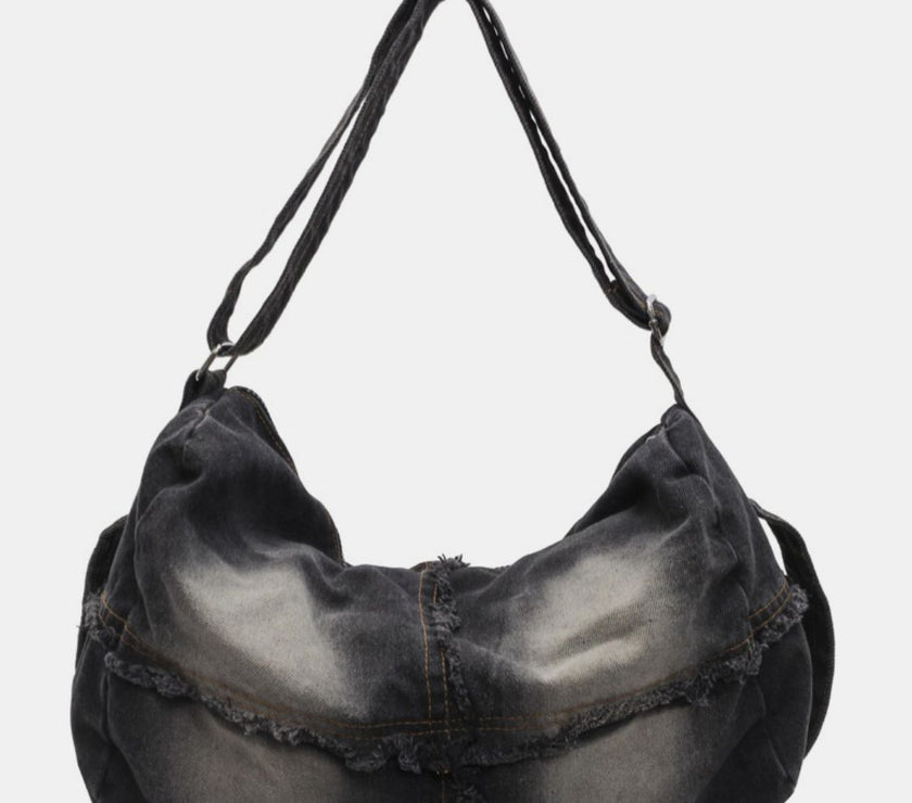 Raw Hem Gradient Crossbody Bag