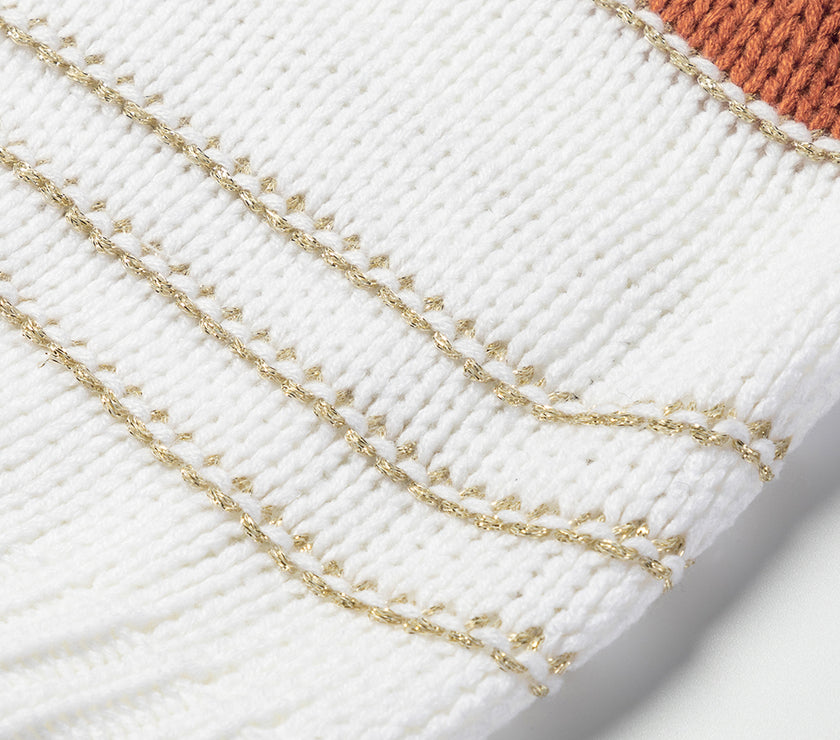 Striped Round Neck Dropped Shoulder Sweater