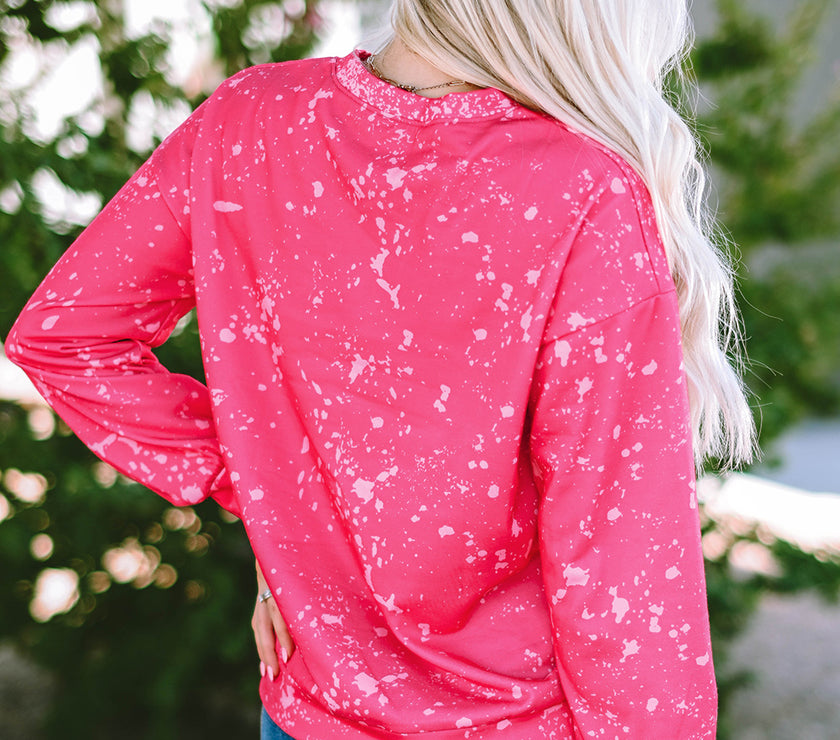 Christmas Santa Claus Tie Dye Print Pullover Sweatshirt