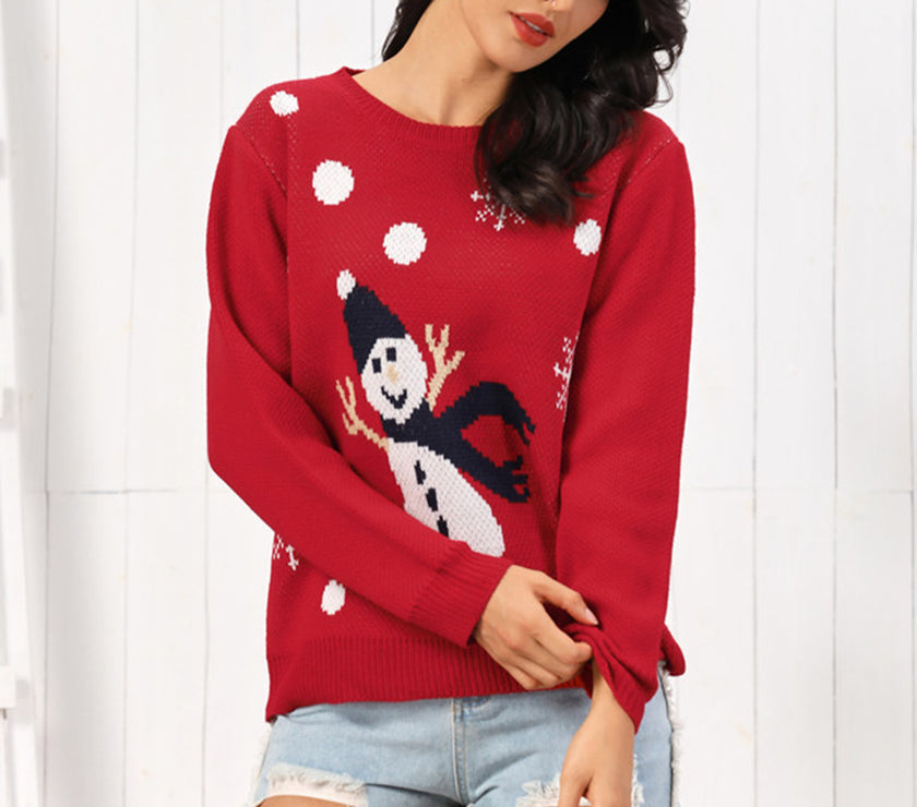 Snowman Round Neck Sweater