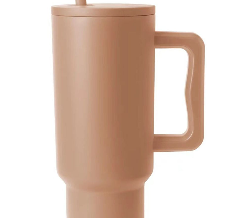 Monochromatic Stainless Steel Tumbler with Matching Straw