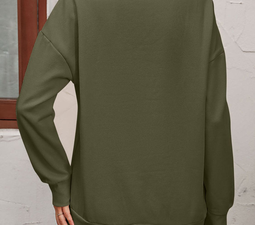 Mandy Zip-Up Dropped Shoulder Sweatshirt