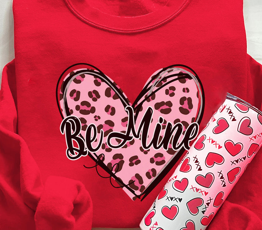 Valentine's Day BE MINE Heart Long Sleeve Sweatshirt