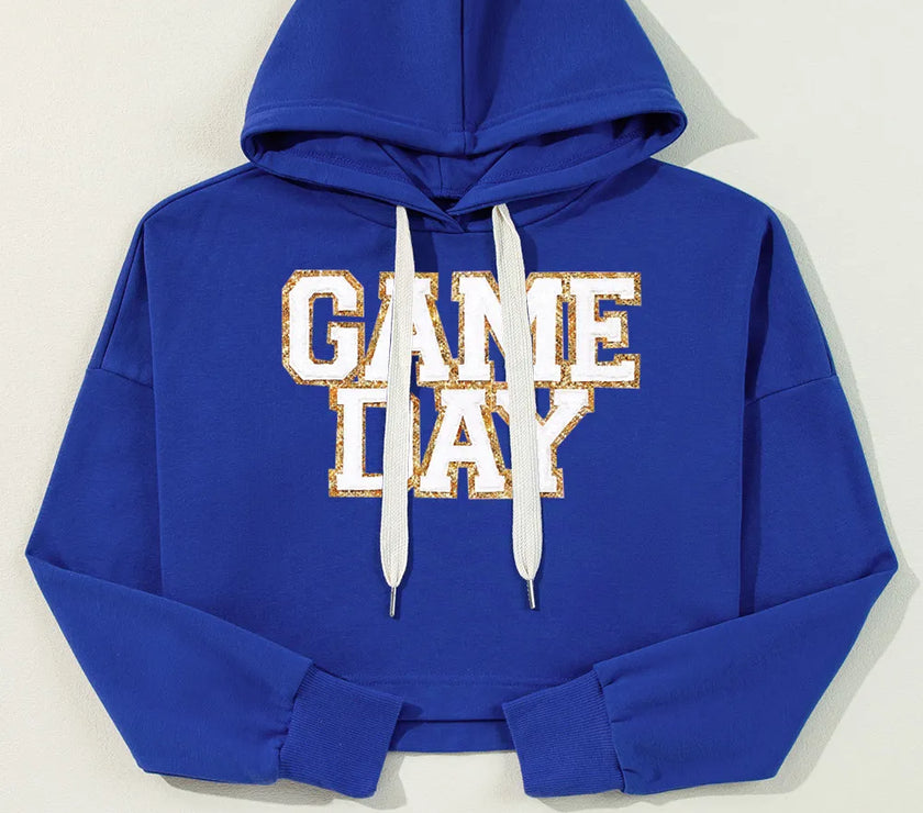 GAME DAY Drawstring Long Sleeve Hoodie
