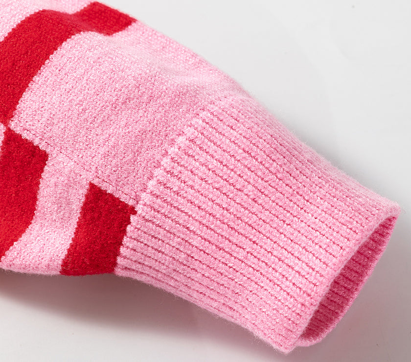 Striped Round Neck Dropped Shoulder Sweater