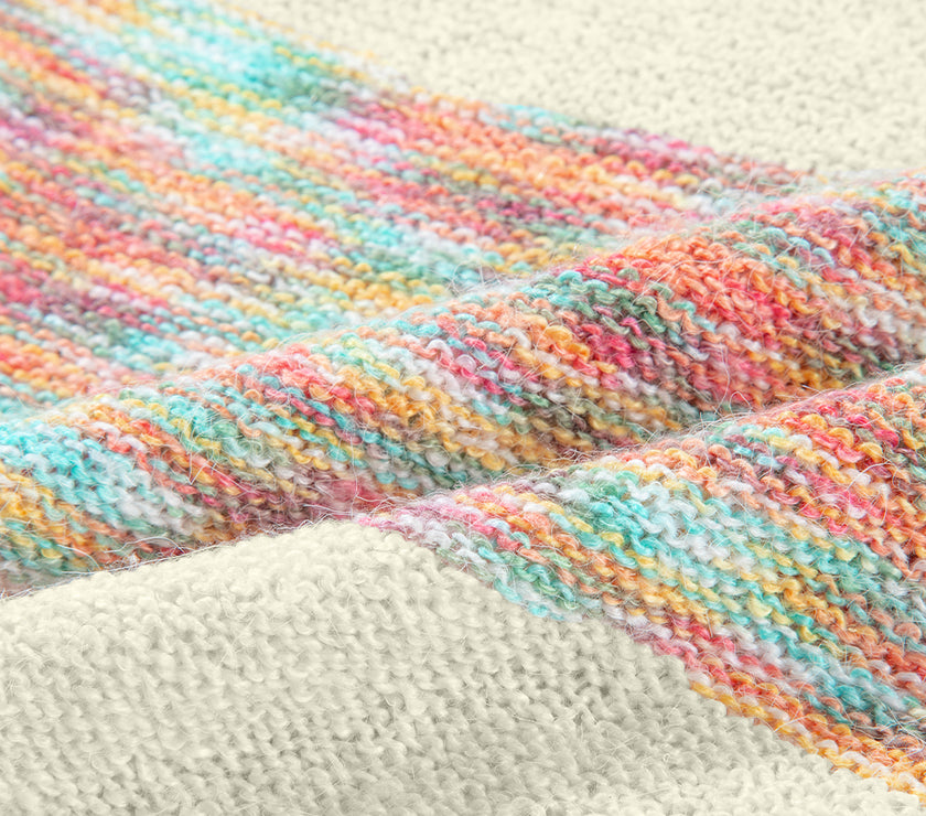 Contrast Half Button Long Sleeve Sweater