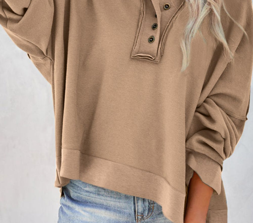 Exposed Seam Long Sleeve Hoodie