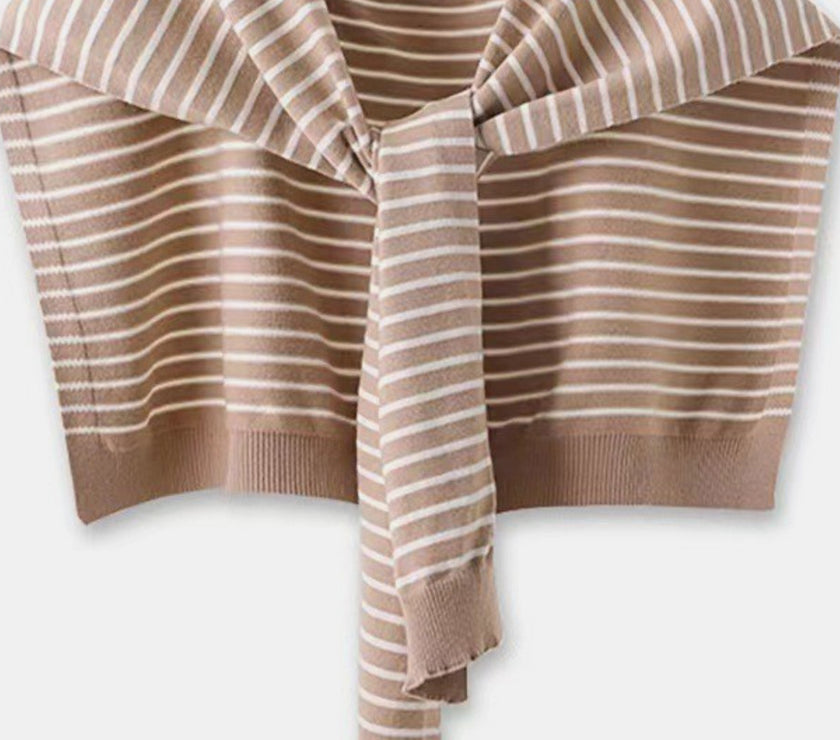 Striped Contrast Knit Wrap