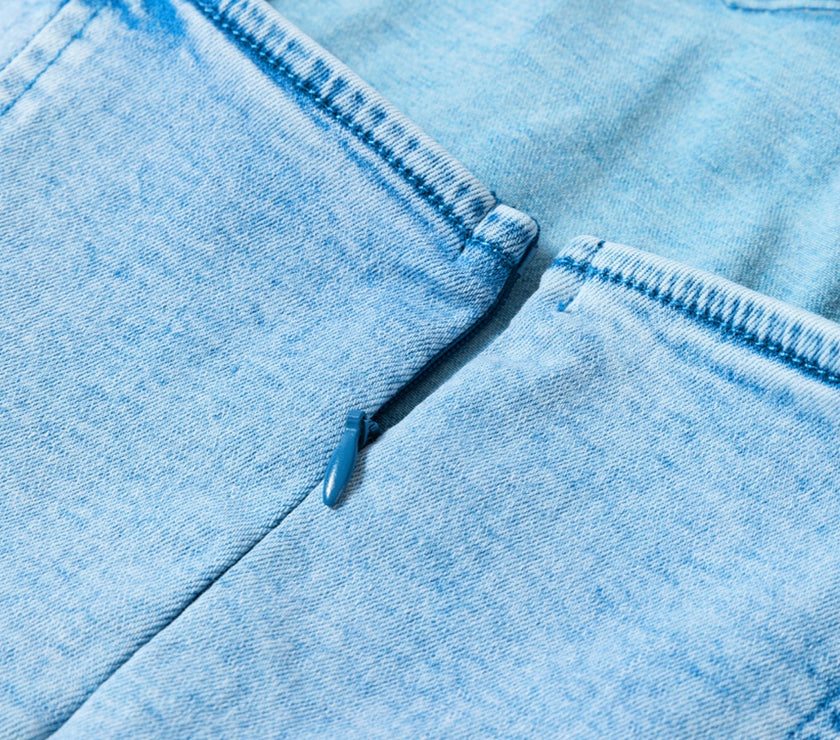 Tied Spaghetti Strap Denim Romper