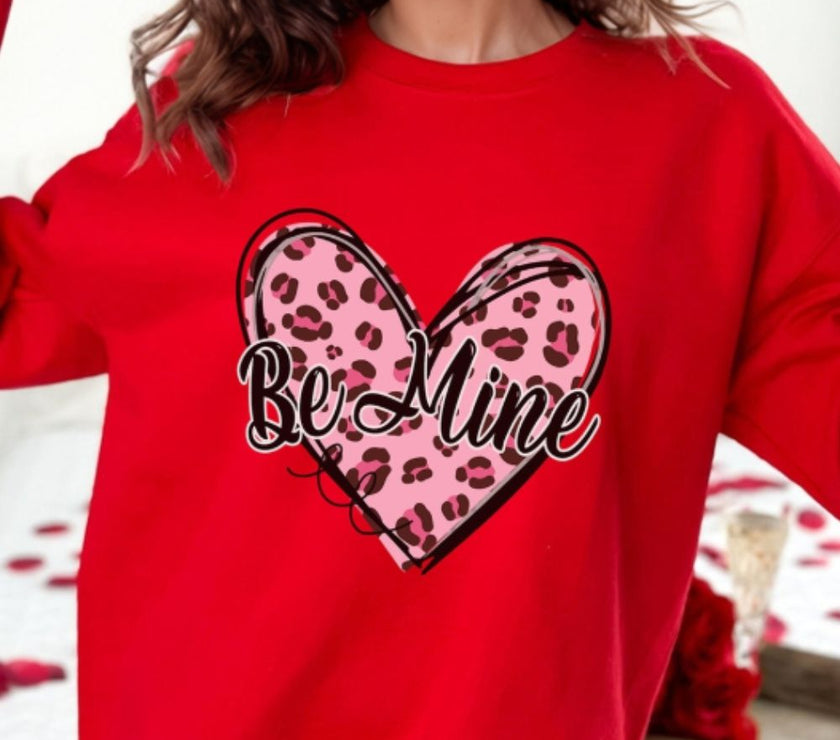 Valentine's Day BE MINE Heart Long Sleeve Sweatshirt