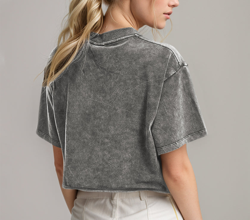 Basic Bae Round Neck Dropped Shoulder Short Sleeve T-Shirt