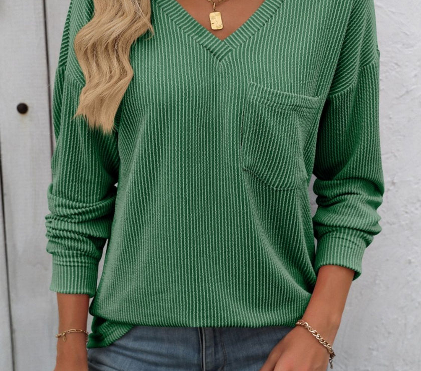Mandy V-Neck Long Sleeve T-Shirt