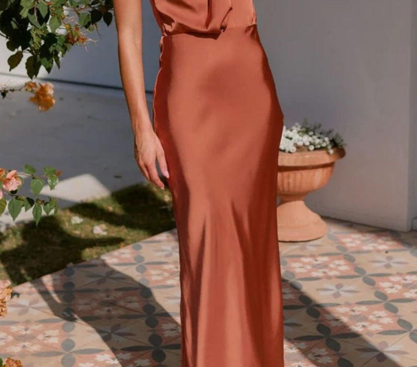 One Shoulder Sleeveless Maxi Dress
