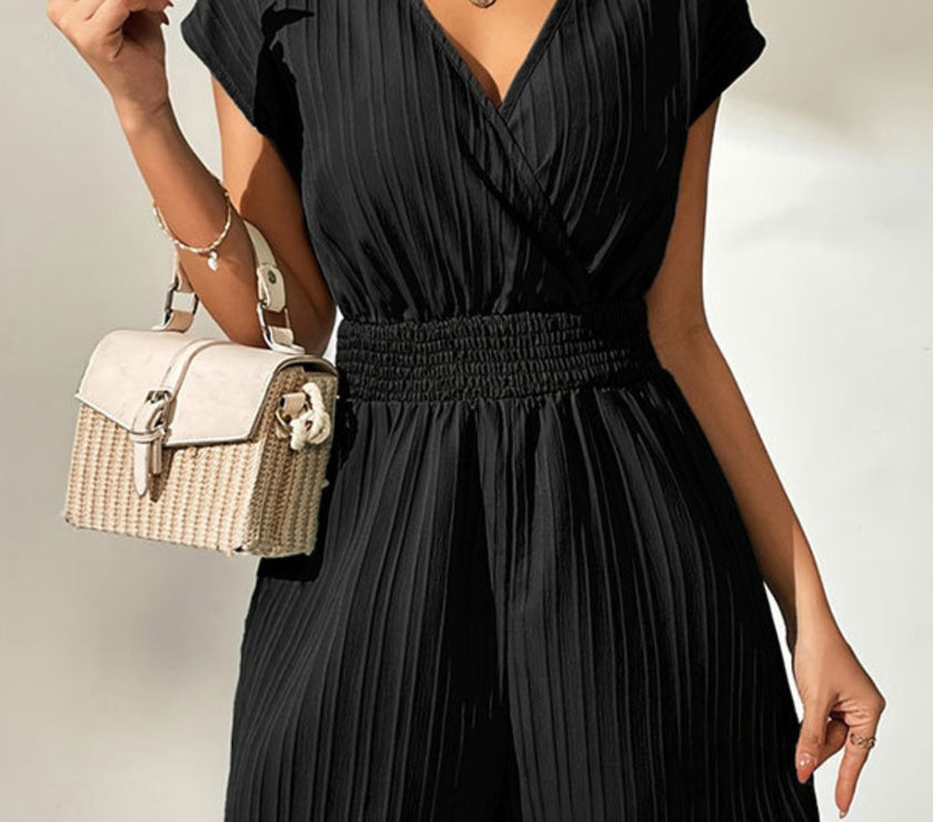 Tied Surplice Short Sleeve Romper