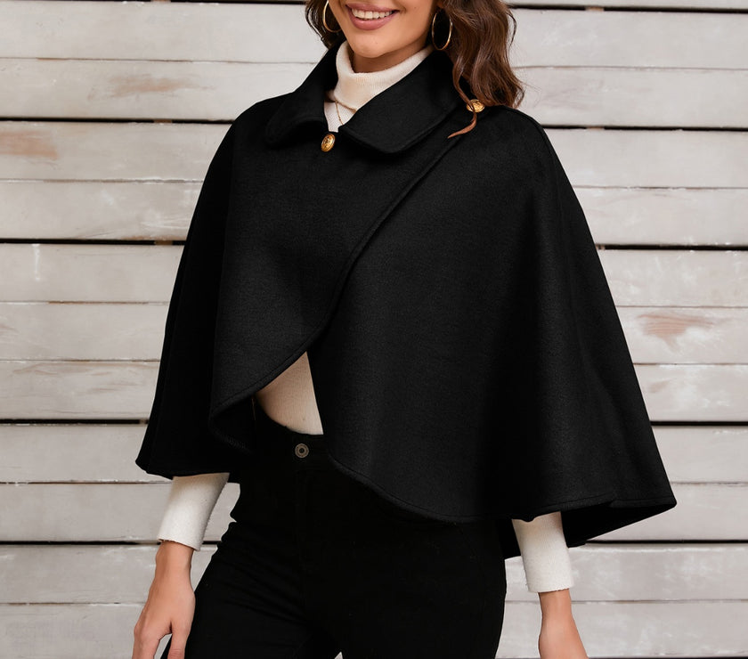 Collared Neck Cropped Cape