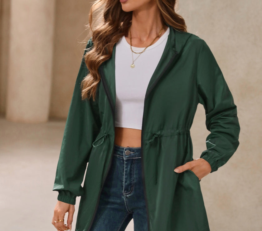 Ivy Lane Outdoor Waterproof Long Sleeve Hooded Windbreaker