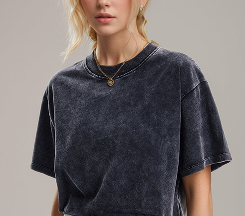 Basic Bae Round Neck Dropped Shoulder Short Sleeve T-Shirt