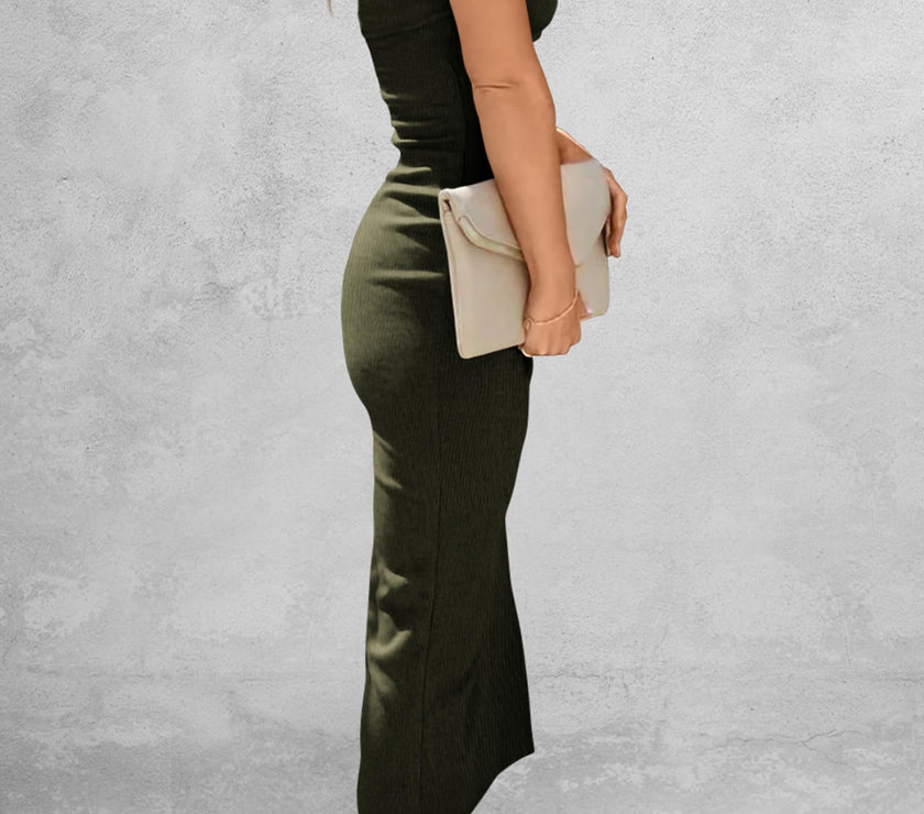 Slit Tube Midi Dress