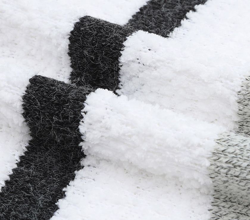 Striped Round Neck Dropped Shoulder Sweater