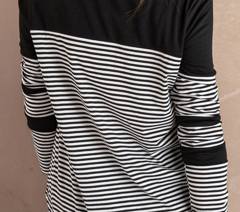 Striped Round Neck Long Sleeve T-Shirt