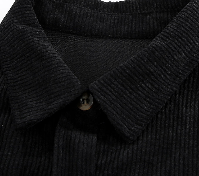 Pocketed Geometric Collared Neck Shacket