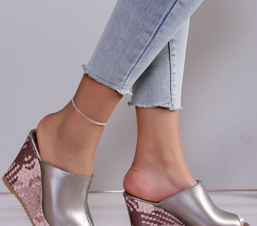 PU Leather High Heel Sandals