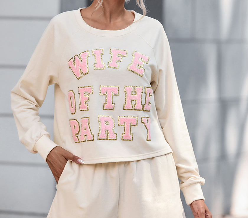 WIFE OF THE PARTY Round Neck Top and Shorts Set