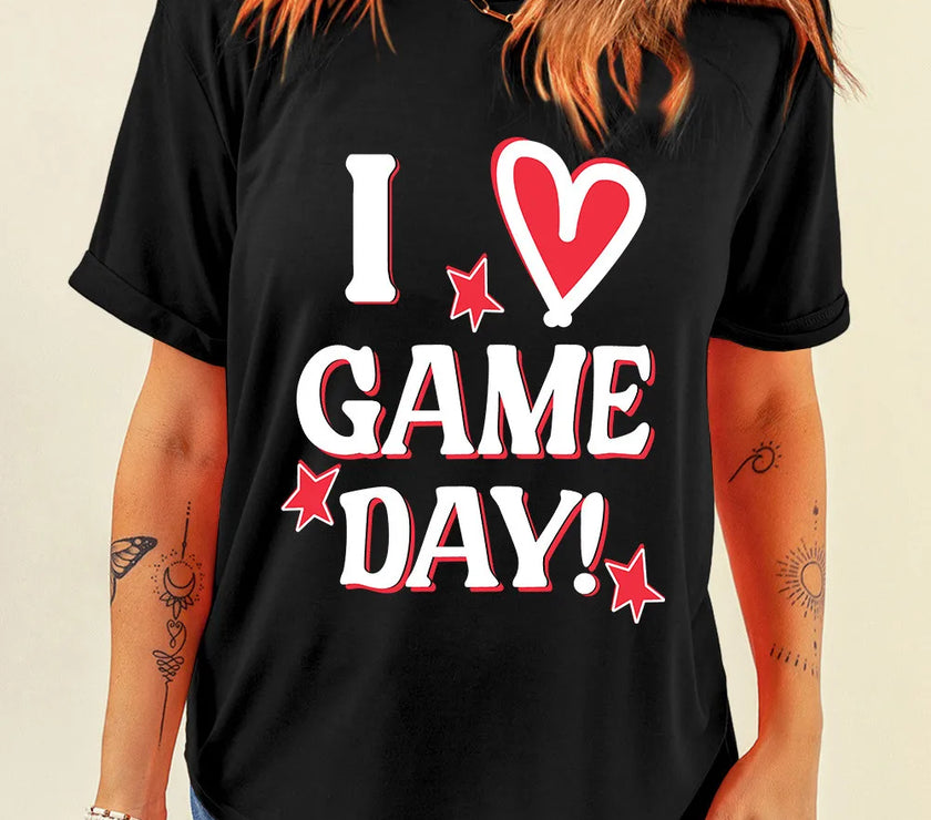 Letter Graphic Round Neck Short Sleeve T-Shirt