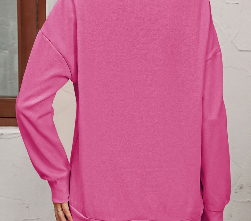 Mandy Zip-Up Dropped Shoulder Sweatshirt