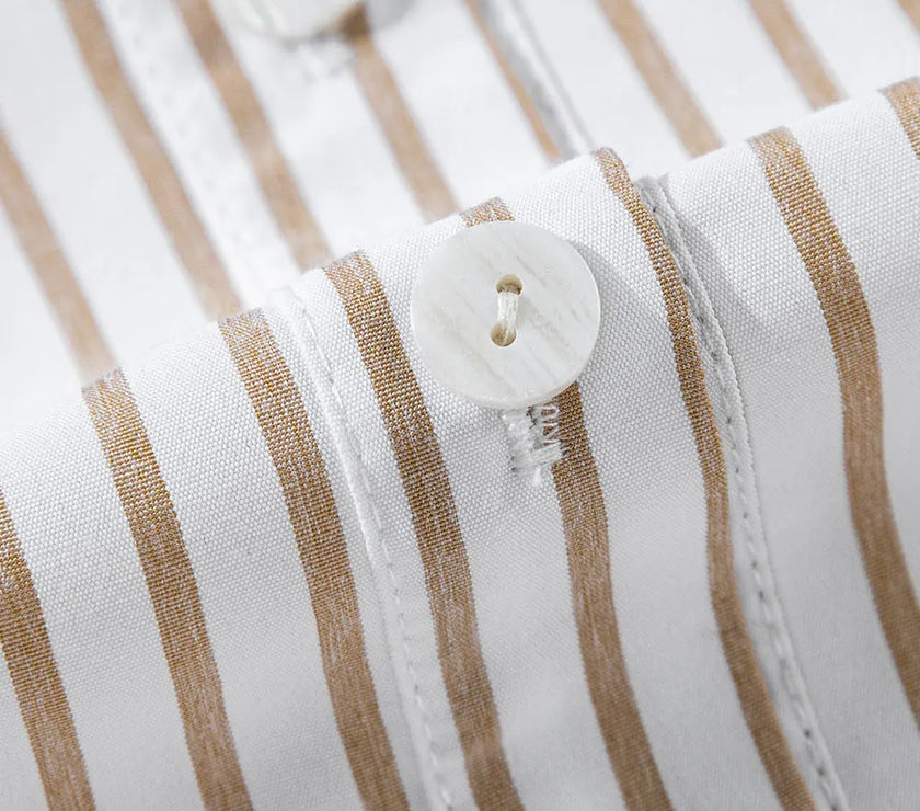 Striped Long Sleeve Mini Shirt Dress