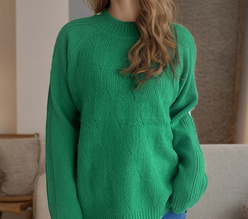 Mock Neck Long Sleeve Sweater