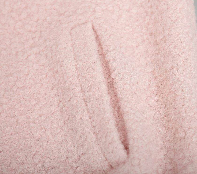 Double Take Plush Mock Neck Snap Down Jacket with Pockets