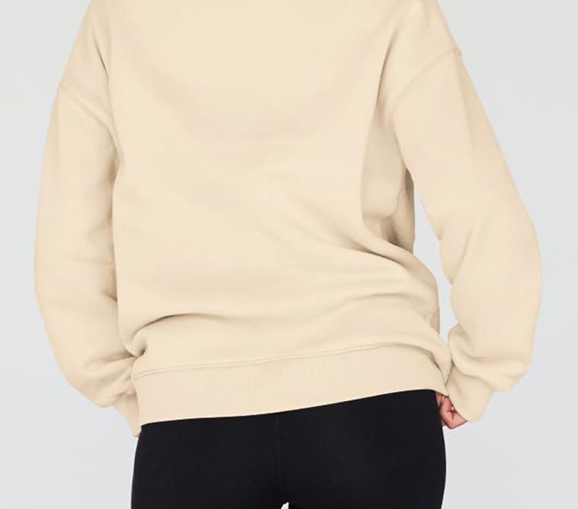 Mock Neck Drop Shoulder Long Sleeve Sweatshirt