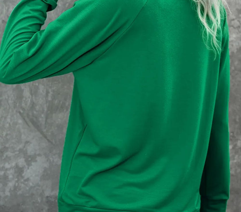 Candy Cane Round Neck Long Sleeve Sweatshirt