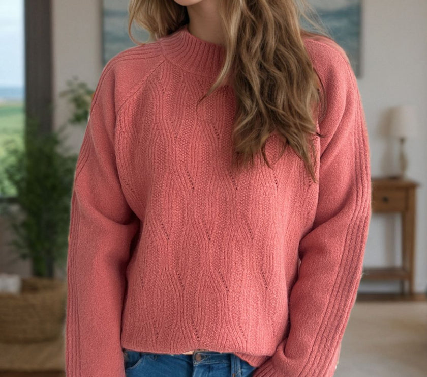 Mock Neck Long Sleeve Sweater