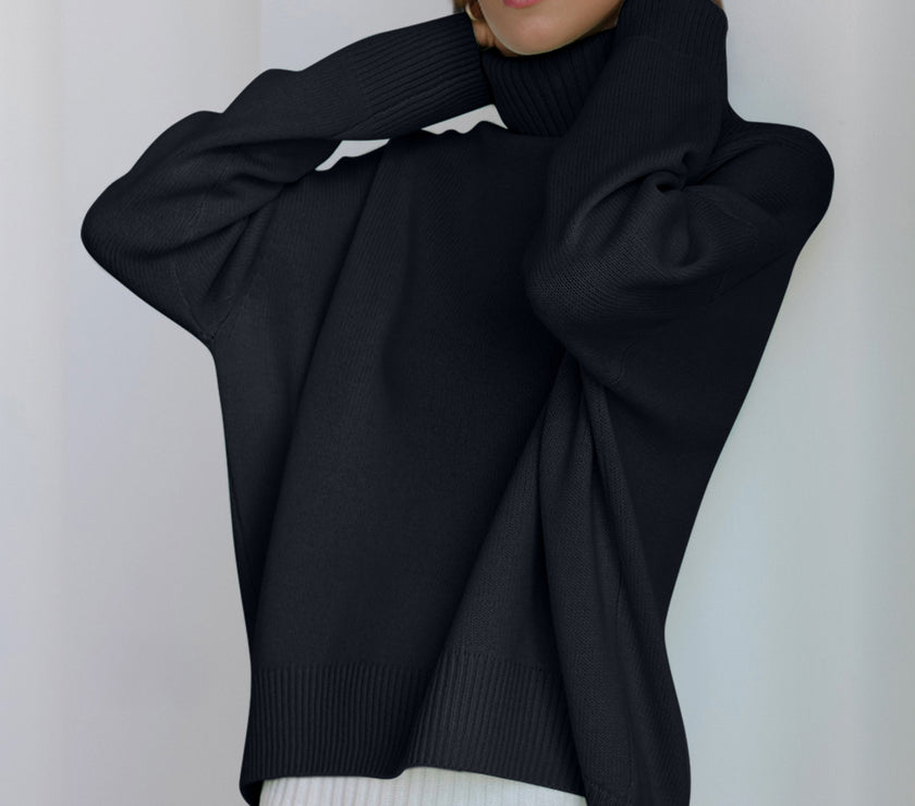 Basic Bae Turtleneck Dropped Shoulder Long Sleeve Sweater