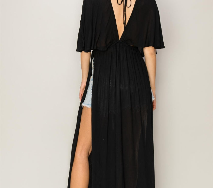 HYFVE Tie Back Maxi Split Cover Up Dress