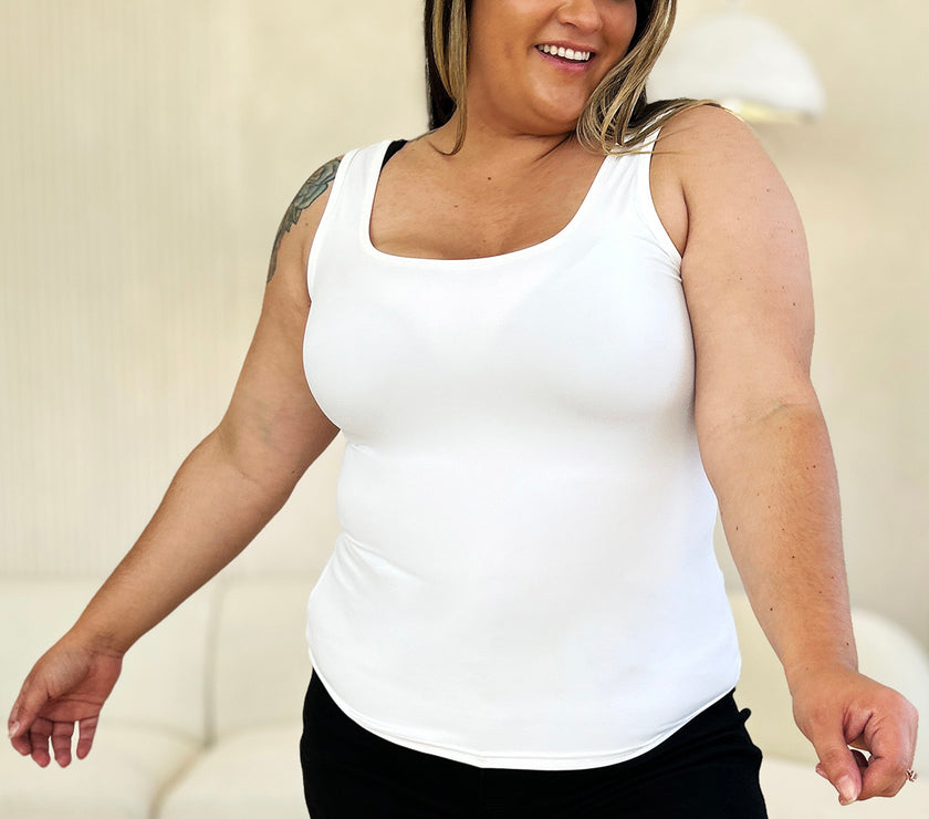 Basic Bae Full Size Square Neck Wide Strap Tank