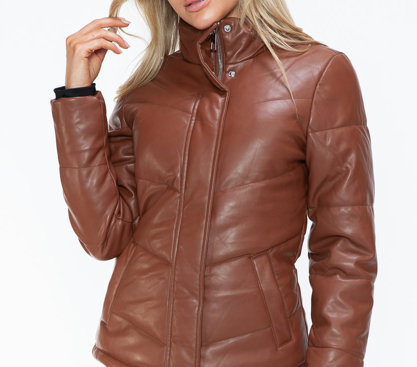 Snobbish Pocketed Zip Up Turtleneck Puffer Jacket