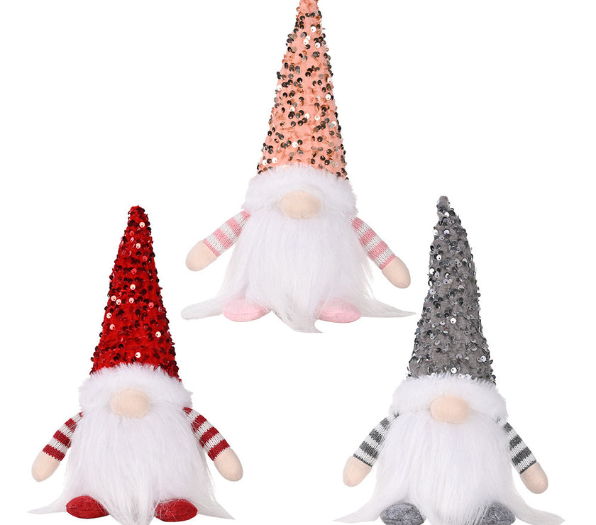 Sequin Light-Up Faceless Gnome